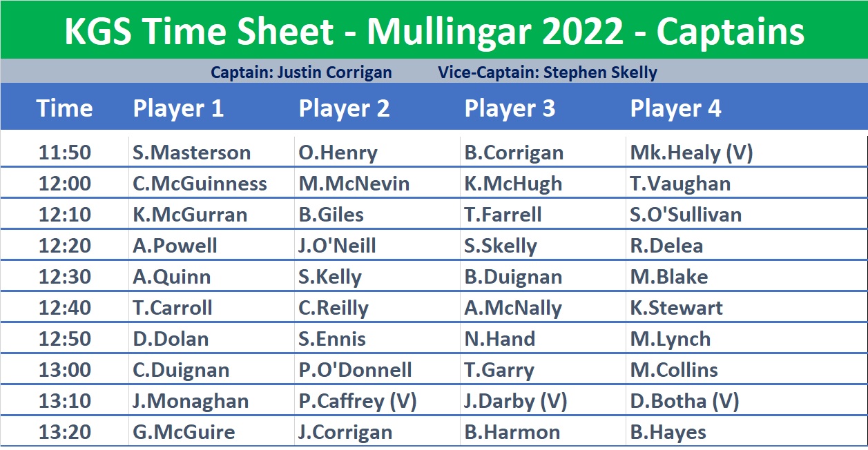 Tee Times for Mullingar
.